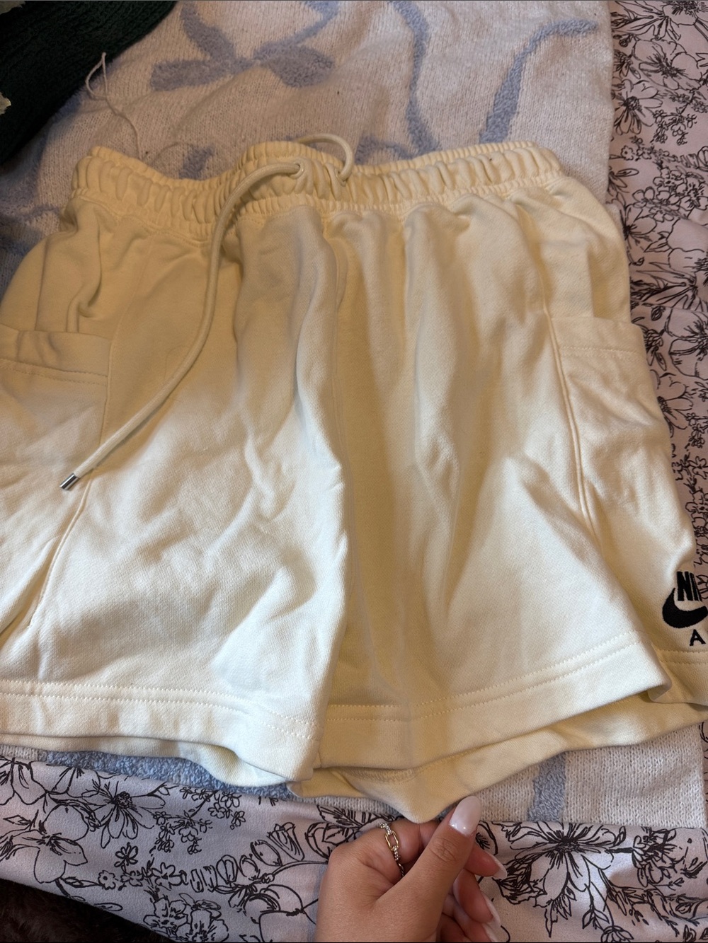 Nike Women's Light Cream Pull-On Athletic Shorts with pockets